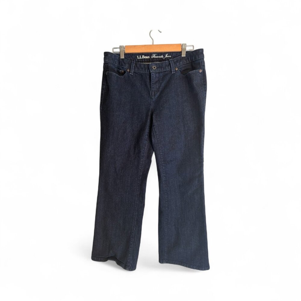 L.L. Bean Favorite Jeans 12P Classic Dark Wash Straight-Leg Denim